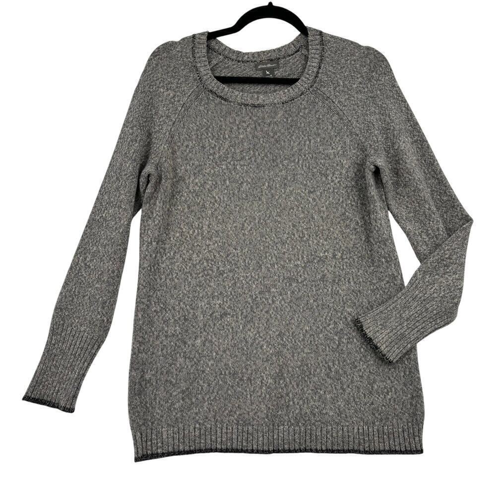 Eddie Bauer Pullover Raglan Sweater Women's Size‎ M Gray Long Sleeve Crew Neck
